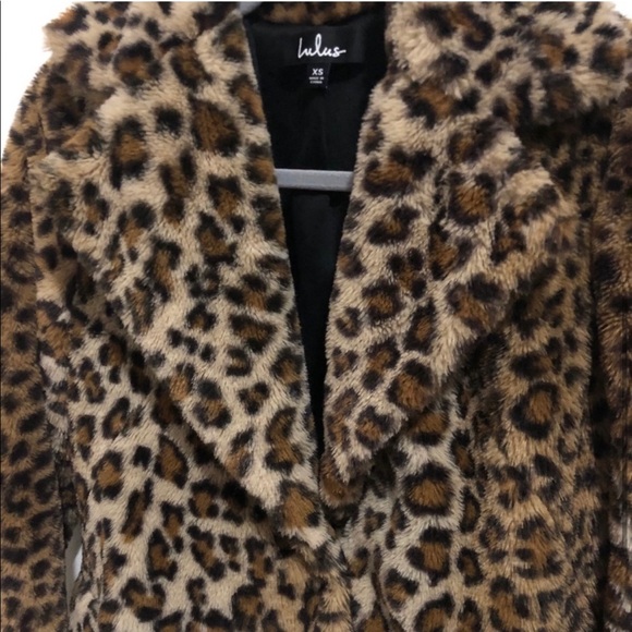 Lulus Leopard Faux Fur Coat NWOT - Picture 5 of 6